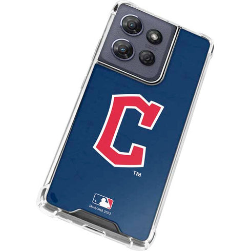 MLB Cleveland Guardians - Solid Distressed Moto G Play 5G (2025) Clear Case